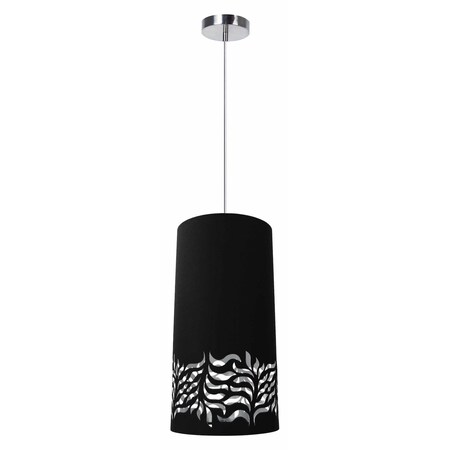 Dainolite 1Lt Glora Pendant Jtone Blk/Sv Polished Chrome GLO-1P-697